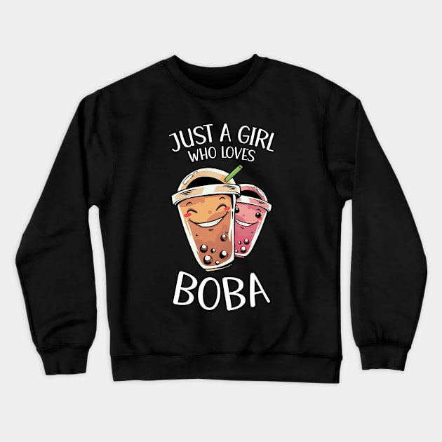 Just A Girl Who Loves Boba Crewneck Sweatshirt by OnepixArt